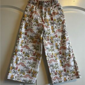 Janie and Jack White Tropical Print Pajama Bottoms